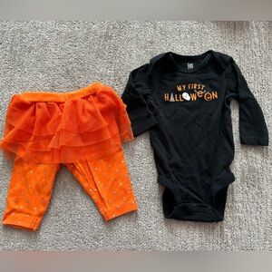 Carter's Black and Orange Halloween Bodysuit Set